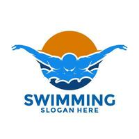 nuoto logo icona vettore, nuotare logo design modello vettore