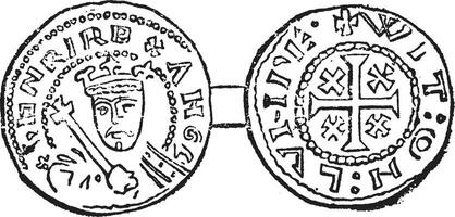 moneta di Henry ii, Vintage ▾ illustrazione. vettore