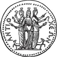 medaglia di Antiochia, Vintage ▾ illustrazione vettore