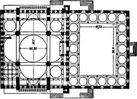 fatih moschea, Vintage ▾ illustrazione. vettore