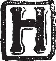h, lettera, Vintage ▾ illustrazione vettore