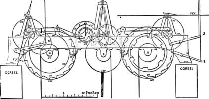 trimestre orologio Vintage ▾ illustrazione. vettore