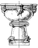 17 ° secolo acquasantiera Vintage ▾ illustrazione. vettore