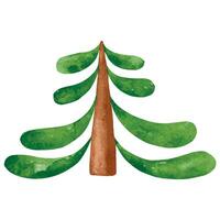 mano disegnato acquerello cartone animato semplice albero vettore