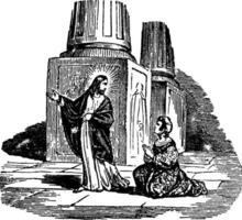 Gesù racconta un' donna per partire e peccato no Di Più Vintage ▾ illustrazione. vettore