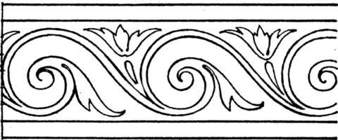 evolvere spirale stufa piastrella è un' pittura durante il Tedesco Rinascimento, Vintage ▾ incisione. vettore