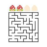 un labirinto quadrato colorato con un'entrata e un'uscita. Livello di difficoltà. adorabile cartone animato. semplice illustrazione vettoriale piatto isolato su sfondo bianco.