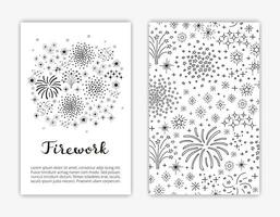 carta modelli con scarabocchio composizione di fuochi d'artificio. vettore