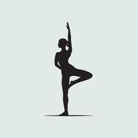 yoga Immagine vettore, silhouette di yoga vettore