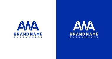 semplice e elegante logo design iniziale awa lettera vettore