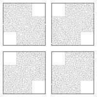 una serie di labirinti. gioco per bambini. puzzle per bambini. enigma del labirinto. illustrazione vettoriale piatto.