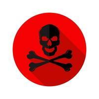 Pericolo icon.red attraversare cranio logo.hazard avvertimento simbolo.vettore illustrazione vettore