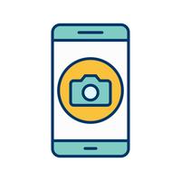 Icona di vettore di applicazione mobile della fotocamera