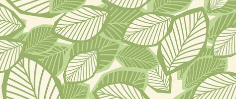 astratto botanico arte sfondo vettore. naturale mano disegnato modello design con le foglie ramo. semplice contemporaneo stile illustrato design per tessuto, Stampa, coperchio, striscione, sfondo. vettore