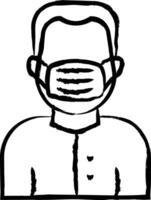maschera uomo mano disegnato vettore illustrazione
