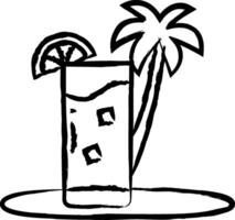 Noce di cocco bevanda mano disegnato vettore illustrazione