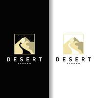 vettore illustrazione paesaggio deserto logo design con deserto colline sabbia semplice