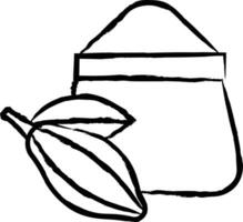 cacao polvere mano disegnato vettore illustrazione