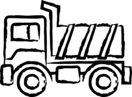 Caricamento in corso camion mano disegnato vettore illustrazione