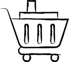 shopping carrello mano disegnato vettore illustrazione