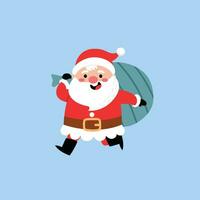 Santa Claus cartone animato. allegro natale.cartone animato Santa indossare rosso a maglia cappello per decorazione Natale saluto carte vettore