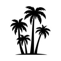 palma albero silhouette icona. tropicale nero giungla impianti. vettore su bianca sfondo