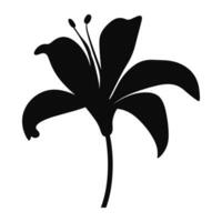 un' giglio fiore vettore silhouette gratuito