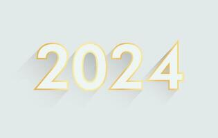contento nuovo anno 2024 lusso testo effetto vettore