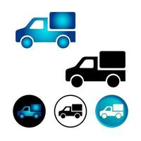 set di icone di furgone di trasporto astratto vettore