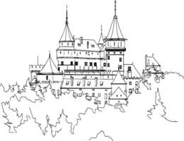castello silhouette vettore su bianca sfondo