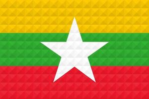 bandiera artistica del myanmar con design d'arte concettuale onda geometrica vettore