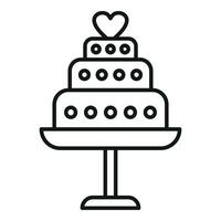 nozze torta icona schema vettore. matrimonio evento progettista vettore
