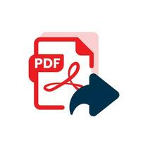 Condividere con PDF formato file concetto illustrazione piatto design vettore. moderno grafico elemento per ui, infografica, icona vettore