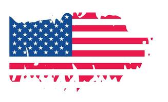 grunge noi bandiera spazzola ictus effetto. Stati Uniti d'America bandiera spazzola dipingere uso per 4 di luglio americano Presidente giorno. unito stati di America bandiera con acquerello dipingere spazzola colpi struttura o grunge struttura design. vettore