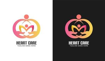 vettore dell'elemento di progettazione del logo di cura del cuore