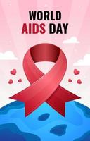 nastro rosso per il poster della giornata mondiale dell'aids vettore