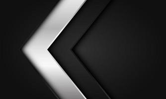 direzione astratta della freccia scura d'argento con il design dello spazio vuoto sfondo futuristico di lusso moderno vettore