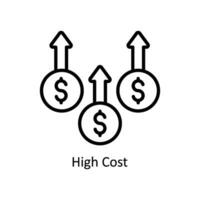 alto costo vettore schema icona design illustrazione. attività commerciale e gestione simbolo su bianca sfondo eps 10 file