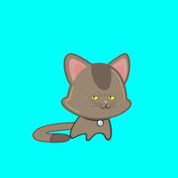 sfondo colore blu gatto colore Marrone vettore e ilustrasion