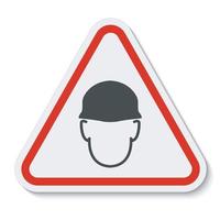 indossare casco segno simbolo isolare su sfondo bianco, illustrazione vettoriale eps.10