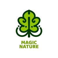 Magia foglia natura logo concetto design illustrazione vettore