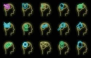 emotivo neuromarketing icone impostato vettore neon