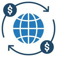 globale costo ottimizzazione icona linea vettore illustrazione