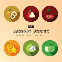 impostato con mano disegnato frutta scarabocchi - collezione di frutta e frutti di bosco vettore