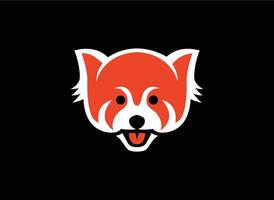 rosso panda logo vettore illustrazione - animale simbolo