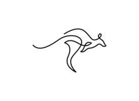 linea arte canguro logo design modello vettore