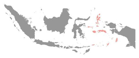 Maluku isole carta geografica, regione di Indonesia. vettore illustrazione.