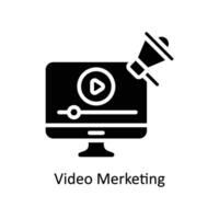 video marketing vettore solido icona design illustrazione. attività commerciale e gestione simbolo su bianca sfondo eps 10 file