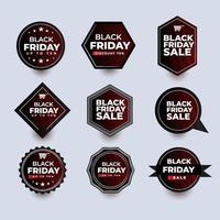 semplice collezione di badge del black friday vettore