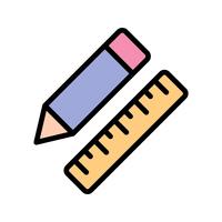 Icona di matita e righello vettoriale